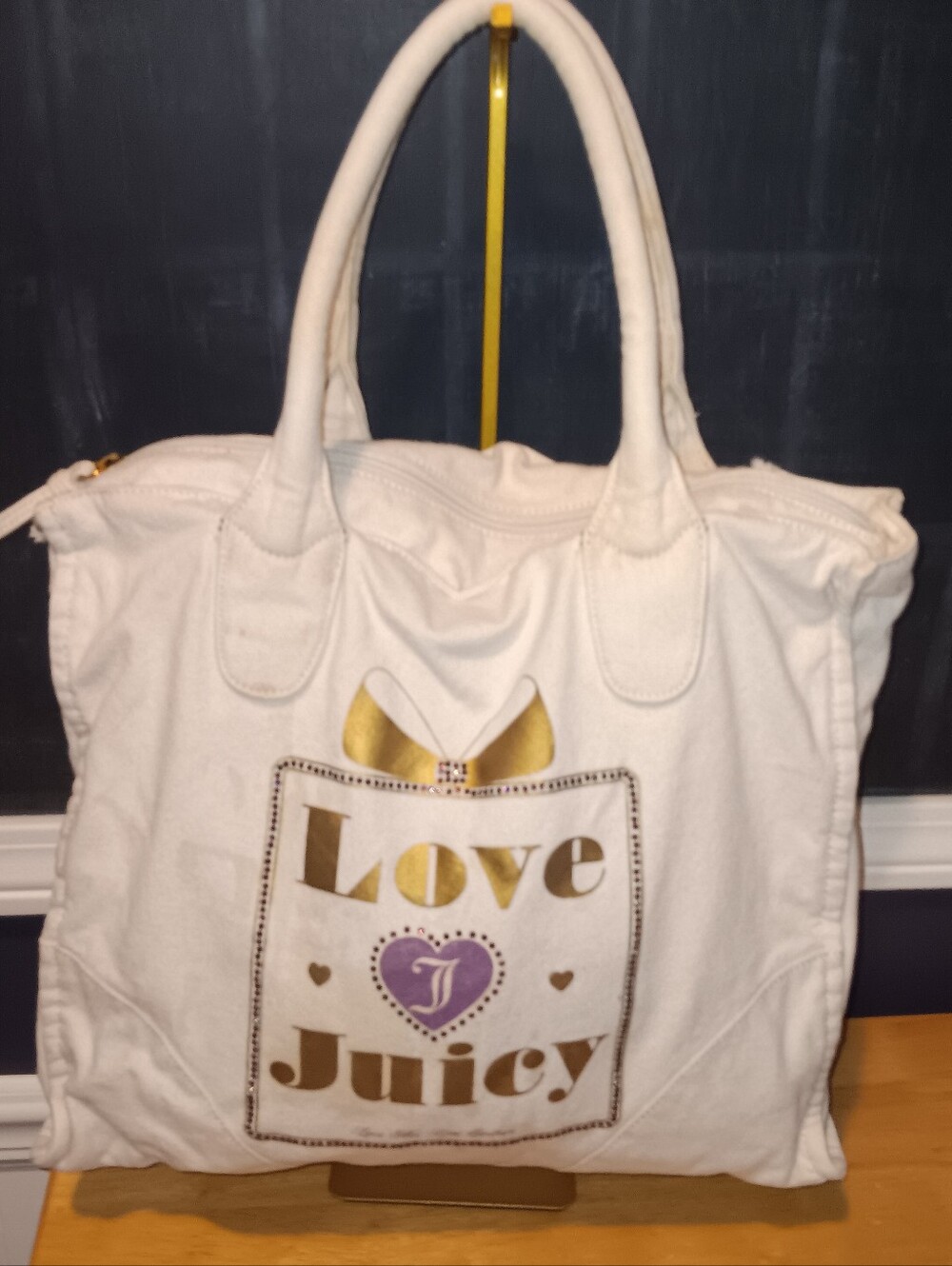 Juicy Couture Vintage Y2k Canvas Love Tote Bag